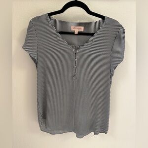 Blouse - Navy/white striped